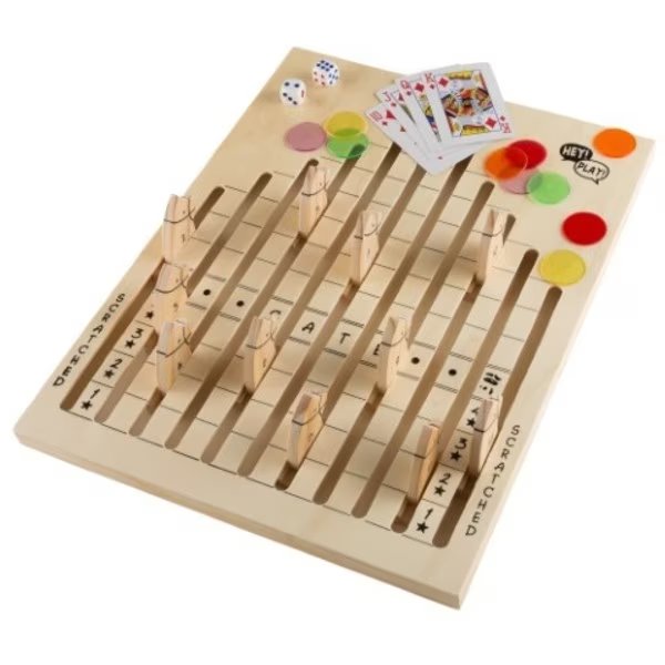 Toy Time Classic Wooden Tabletop Horse Race Game, Toy Time, Mfr#: 394798WMK